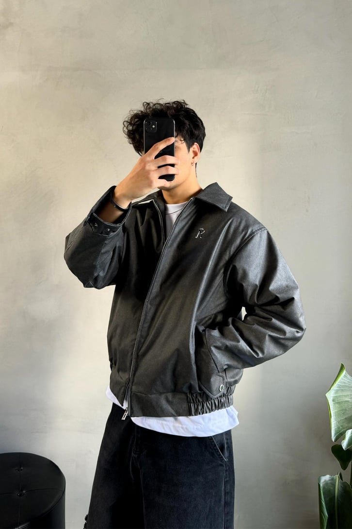 Retro Baskılı Bomber Ceket