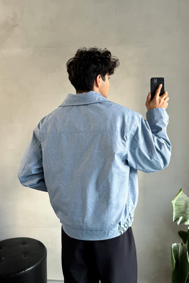 Retro Baskılı Bomber Ceket