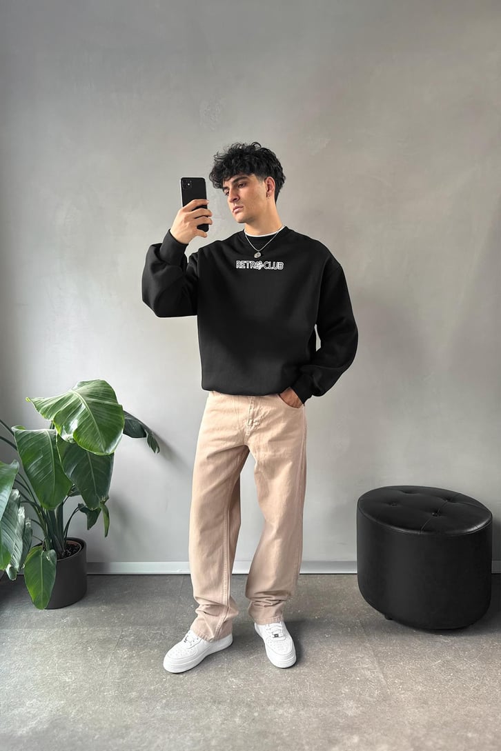 Retro Club Nakışlı Sweatshirt
