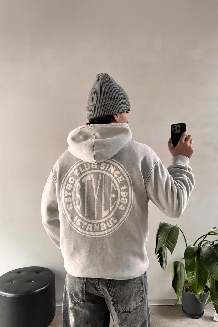 Retro Club Since 1984 Baskılı Hoodie