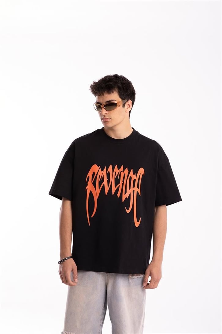 Revenge Baskılı Oversize Tshirt
