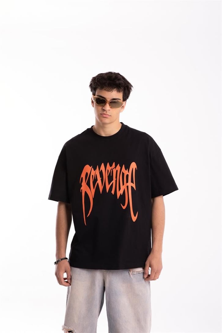 Revenge Baskılı Oversize Tshirt