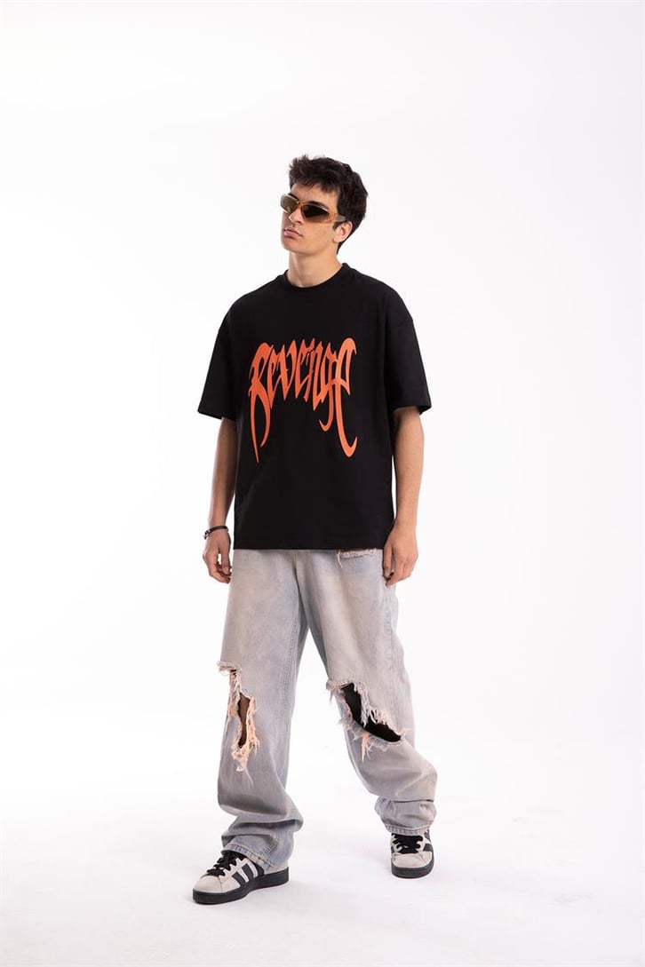 Revenge Baskılı Oversize Tshirt