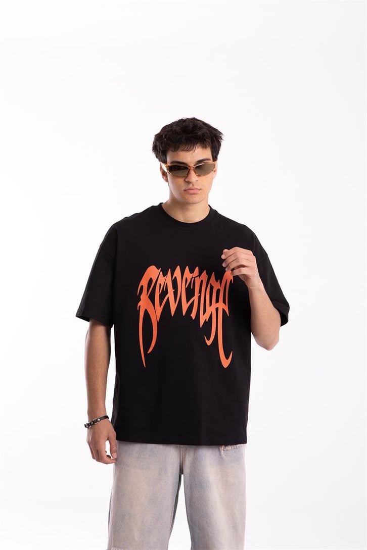 Revenge Baskılı Oversize Tshirt