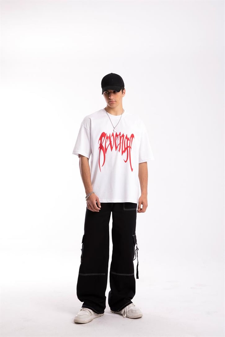 Revenge Baskılı Oversize Tshirt