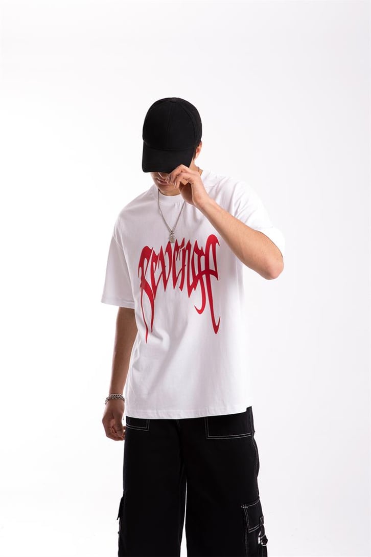 Revenge Baskılı Oversize Tshirt