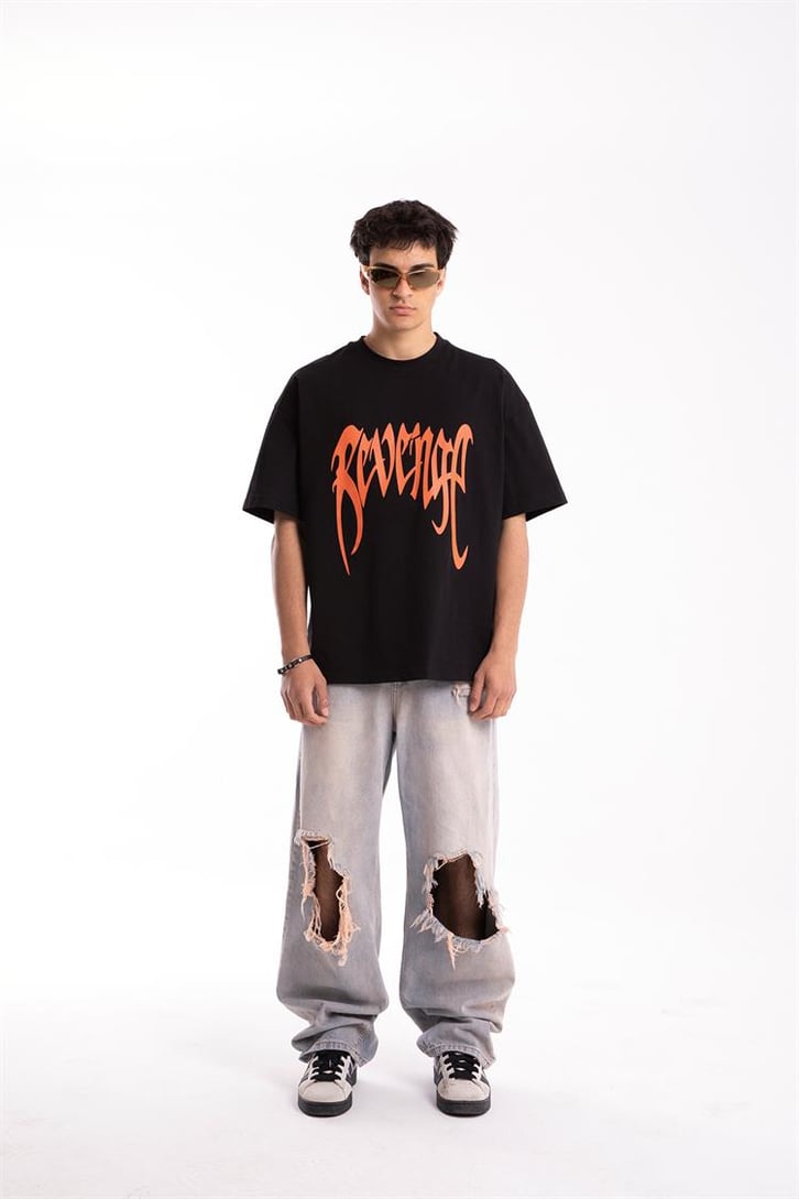Revenge Baskılı Oversize Tshirt