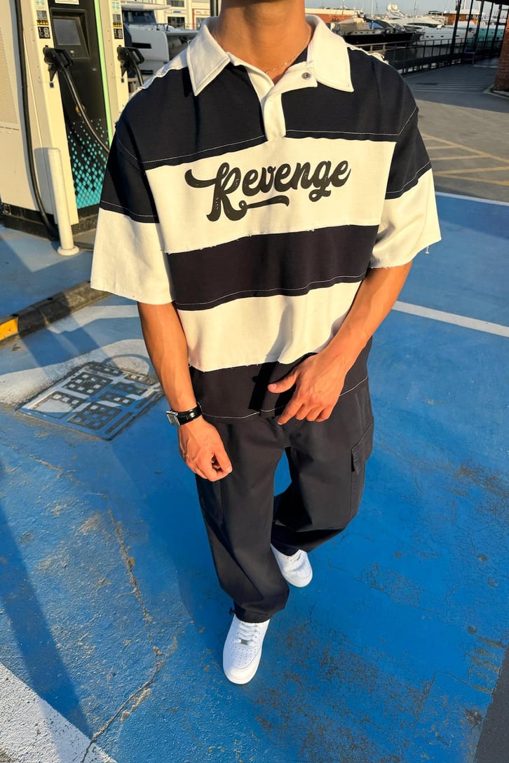 Revenge Baskılı Polo Yaka Tişört