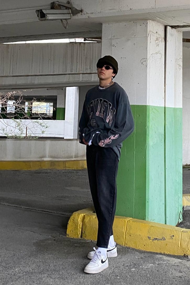 Review Flame Arm Printed Oversize Sweatshirt