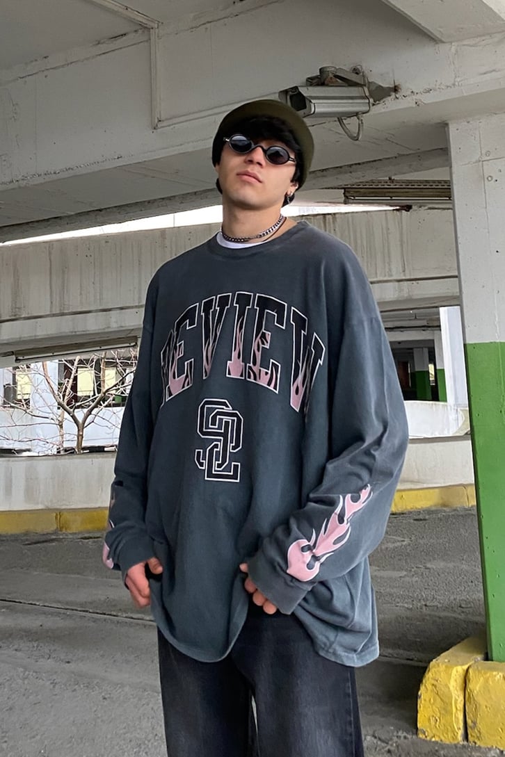 Review Flame Arm Printed Oversize Sweatshirt