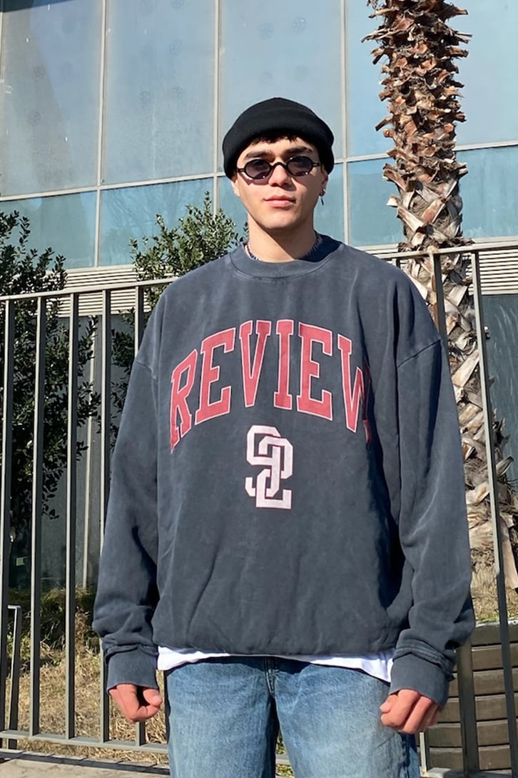 Review since 92 Acid Wash Oversize Printed Sweatshirt