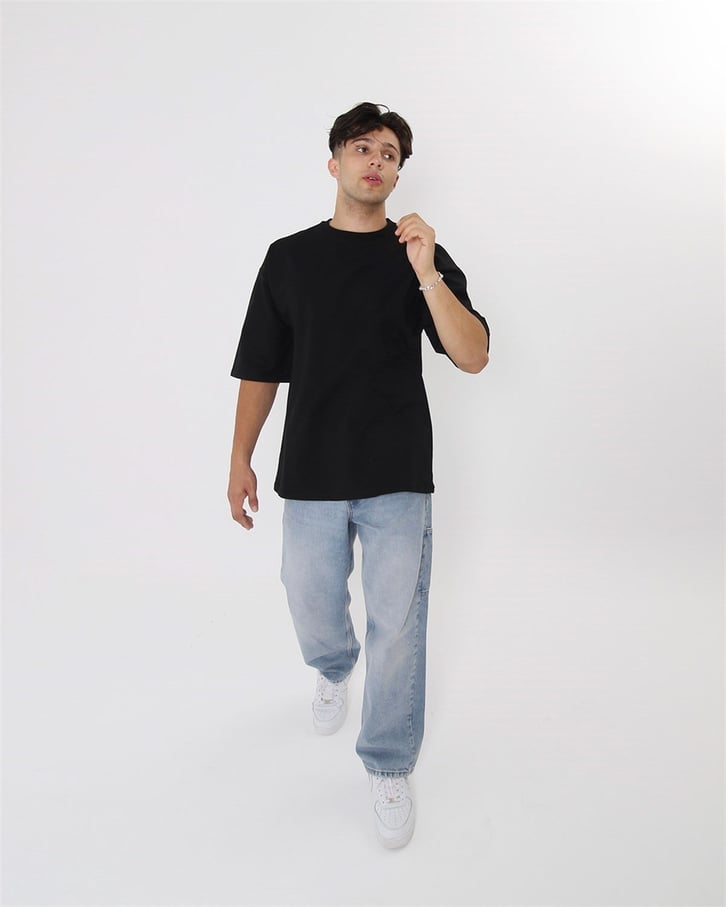 RİBANALI YAKA OVERSIZE BASIC TSHIRT