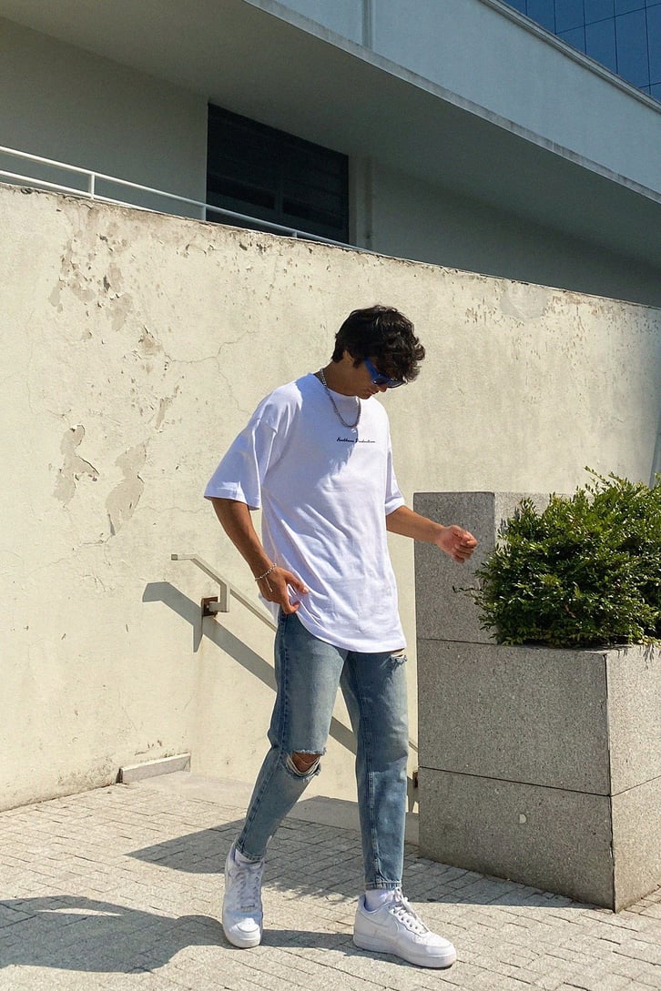 Ripped Buz Mavi Mom Fit Jean