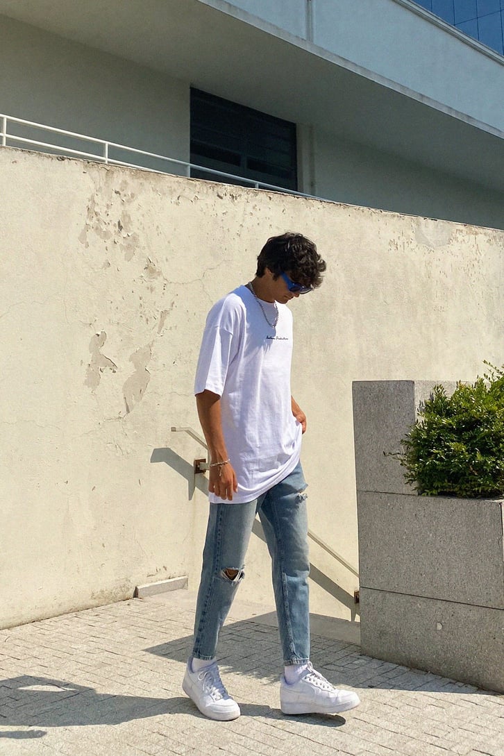 Ripped Buz Mavi Mom Fit Jean