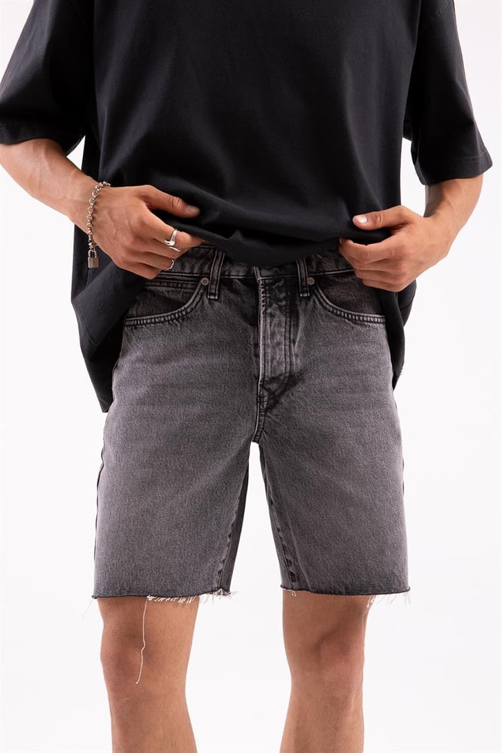 Ripped Deatil Antrasit Jean Şort