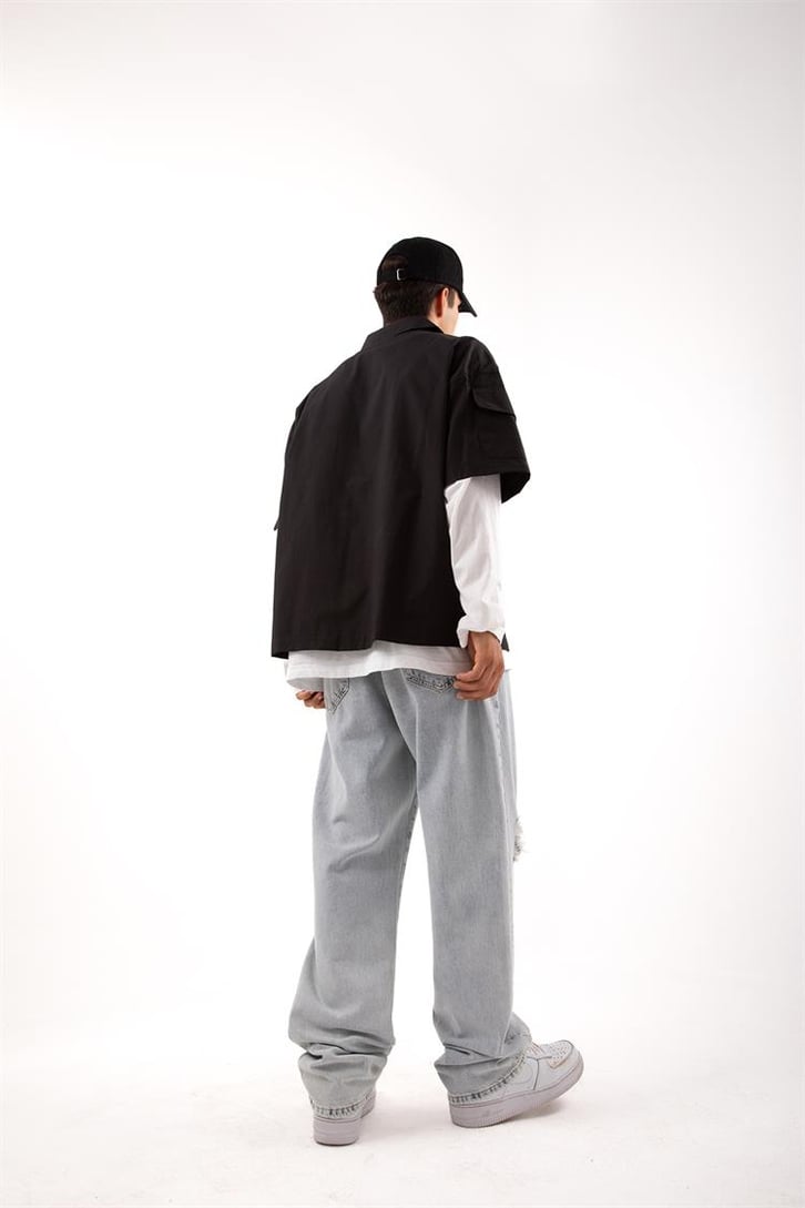 Ripped Detail Açık Mavi Baggy Jean