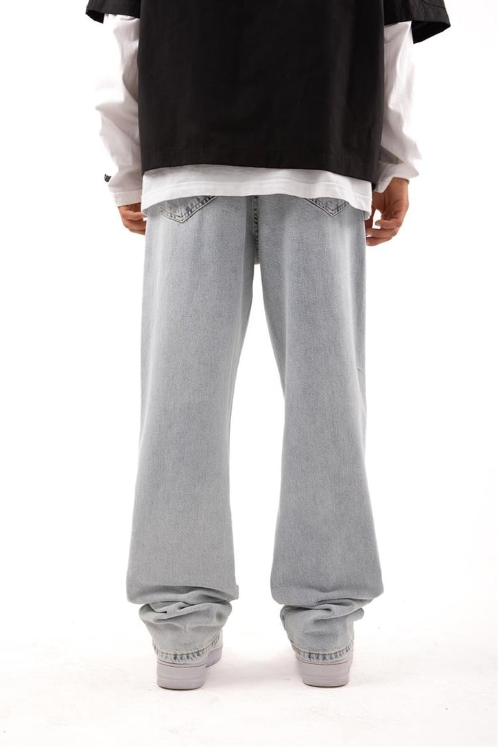 Ripped Detail Açık Mavi Baggy Jean