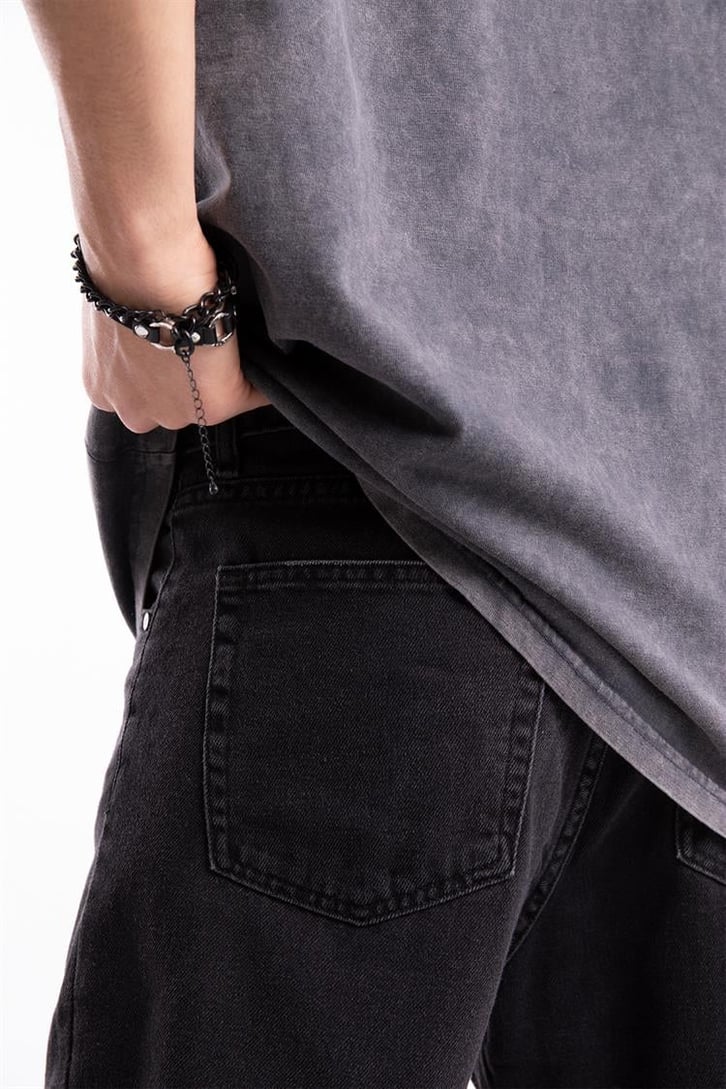 Ripped Detail Antrasit Regular Fit Jean