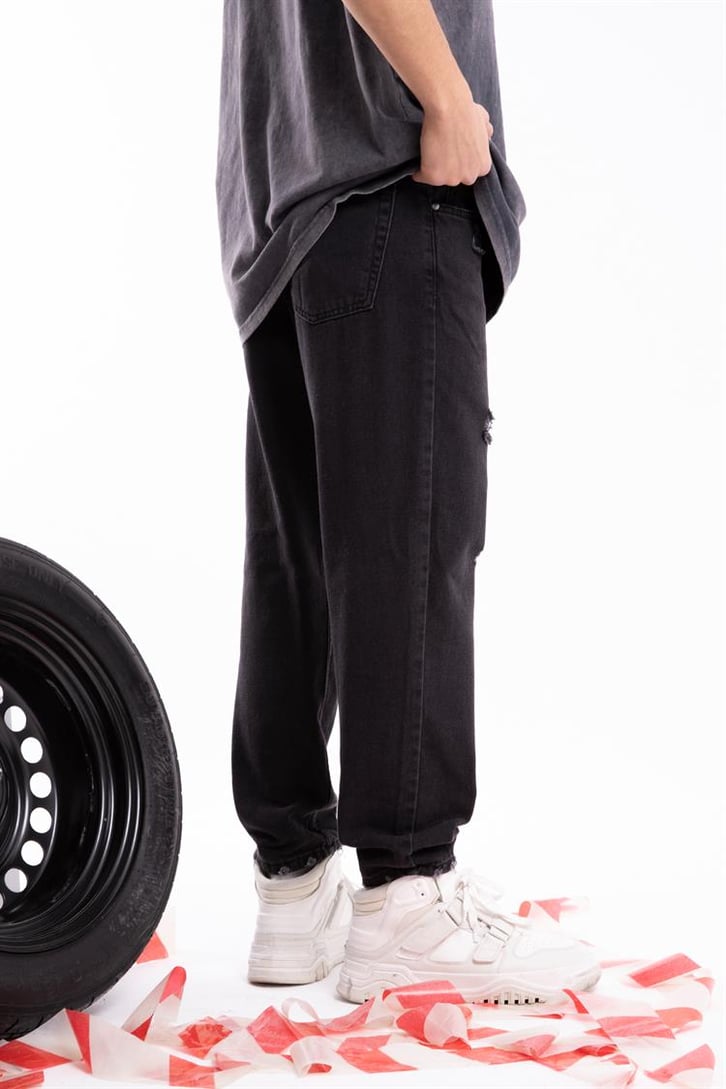 Ripped Detail Antrasit Regular Fit Jean