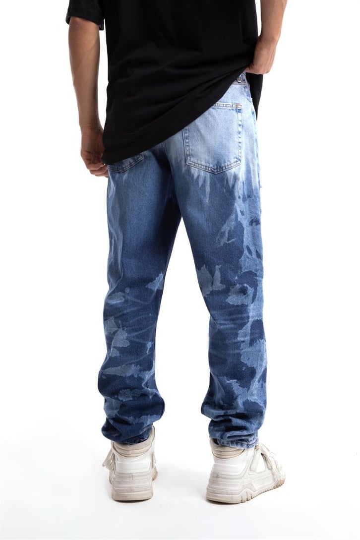 Ripped Detail Batik Desen Mavi Regular Fit Jean