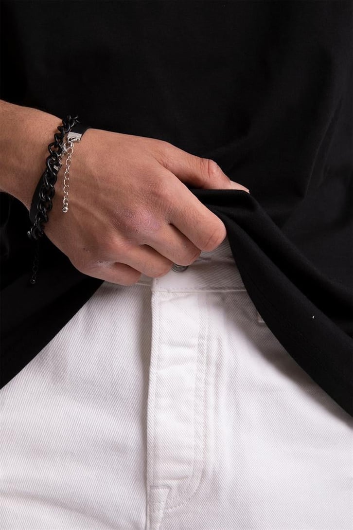 Ripped Detail Beyaz Jean Şort
