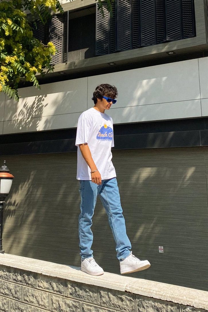 Ripped Detail Buz Mavi Regular Fit Jean