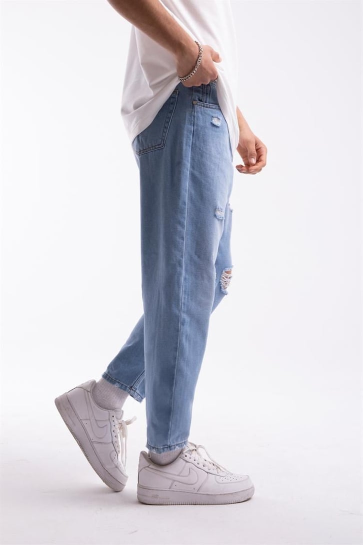 Ripped Detail Buz Mavi Regular Fit Jean