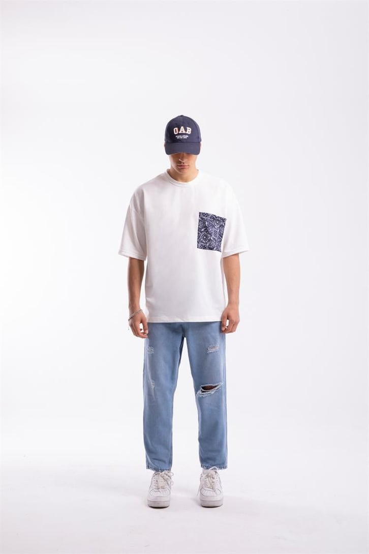 Ripped Detail Buz Mavi Regular Fit Jean