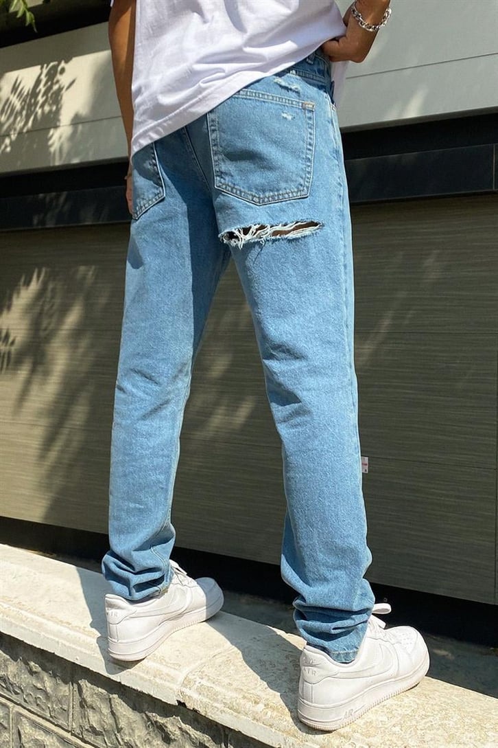 Ripped Detail Buz Mavi Regular Fit Jean