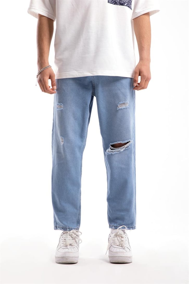 Ripped Detail Buz Mavi Regular Fit Jean