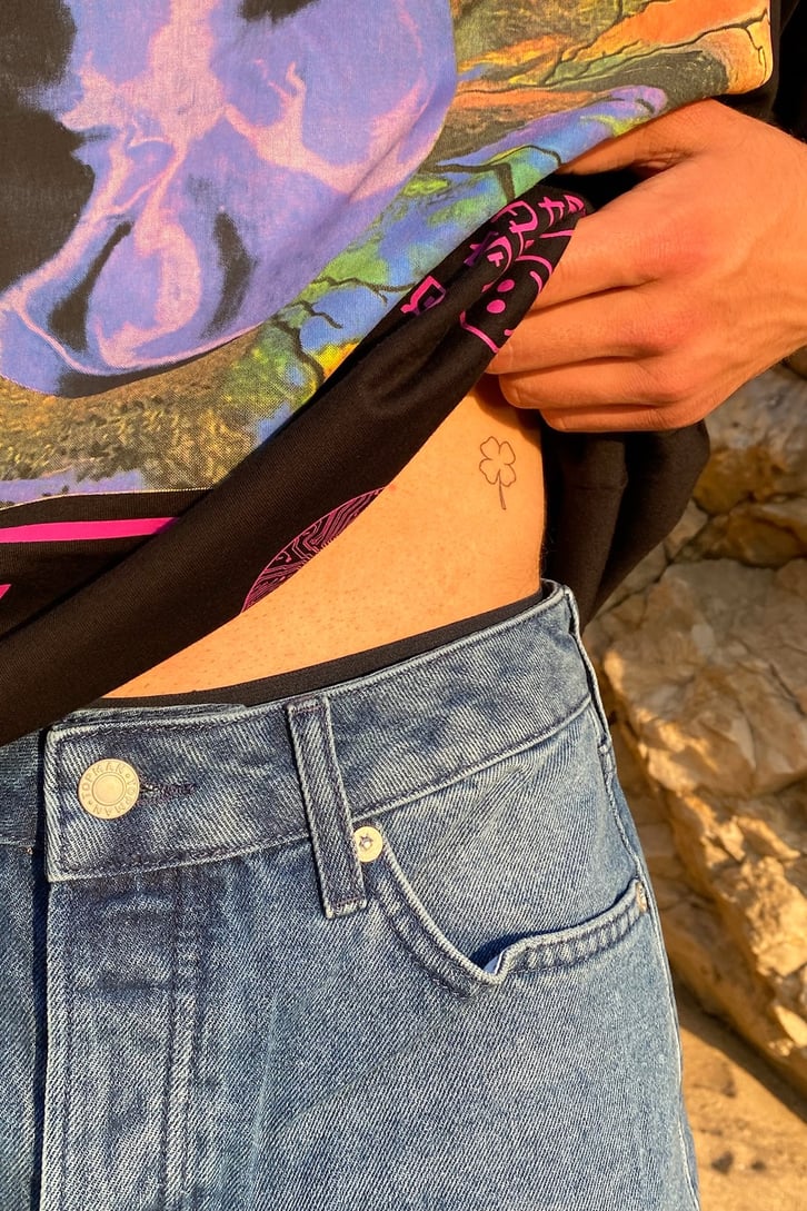 Ripped Detail Koyu Mavi Kot Şort