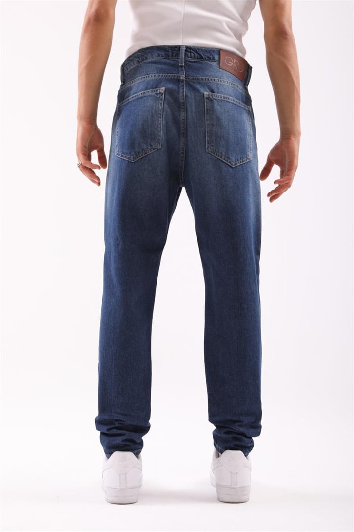 Ripped Detail Koyu Mavi Regular Fit Jean