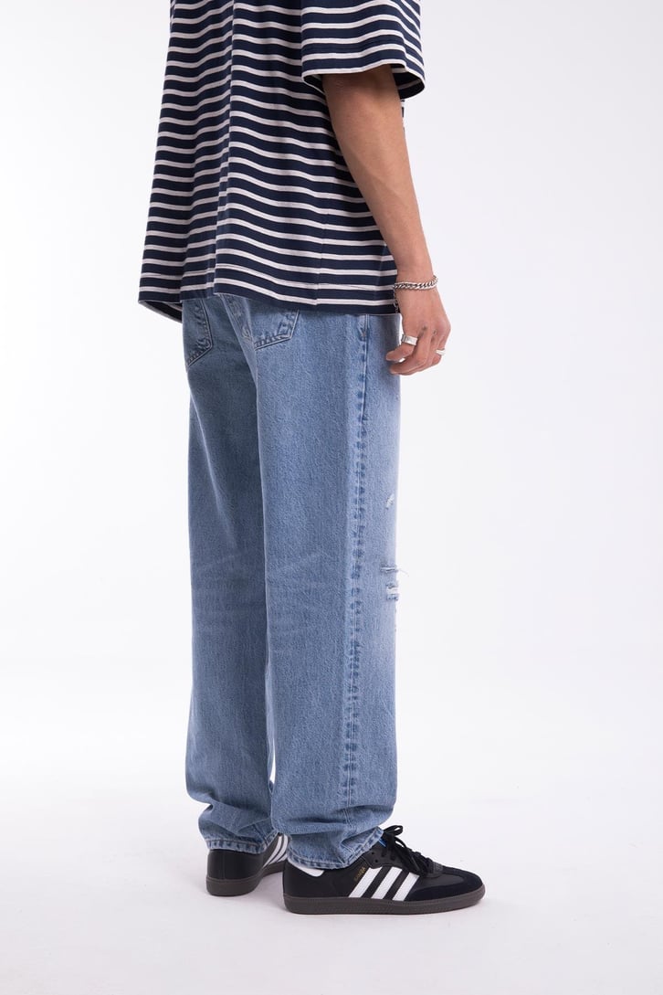 Ripped Detail Mavi Baggy Jean