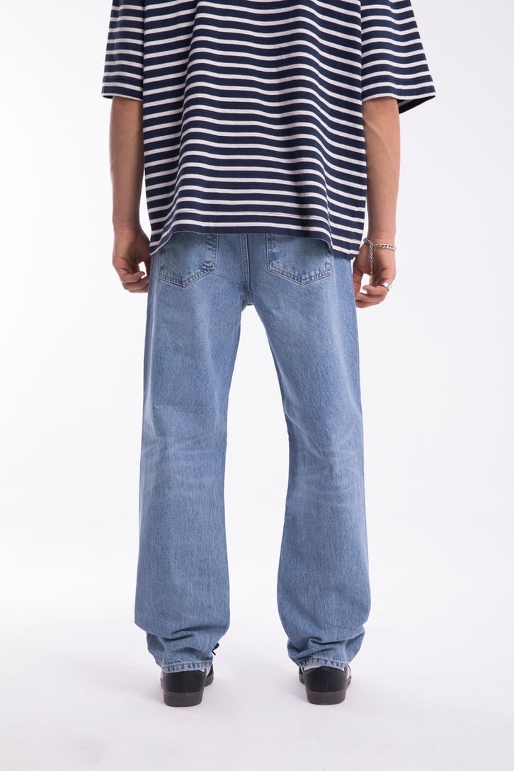Ripped Detail Mavi Baggy Jean