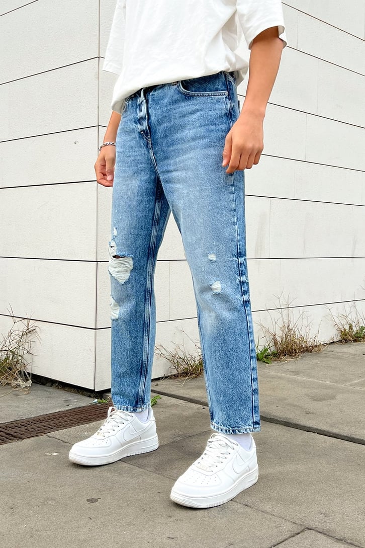Ripped Detail Mavi Mom Jean