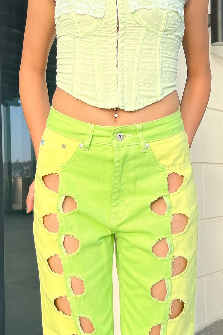 Ripped Detail Parçalı Baggy Jean