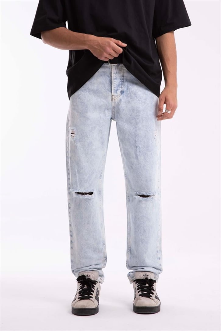Ripped Details Buz Mavi Jean