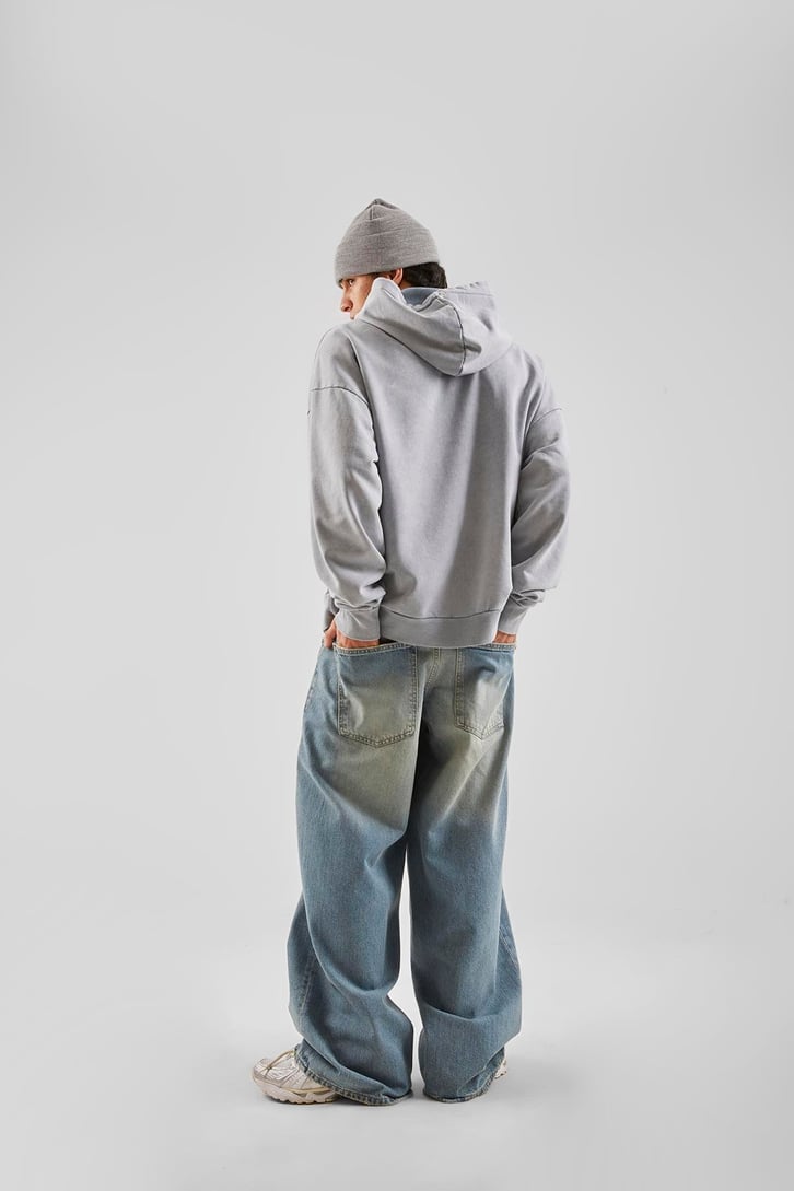 Ripped Detay Mavi Baggy Jean