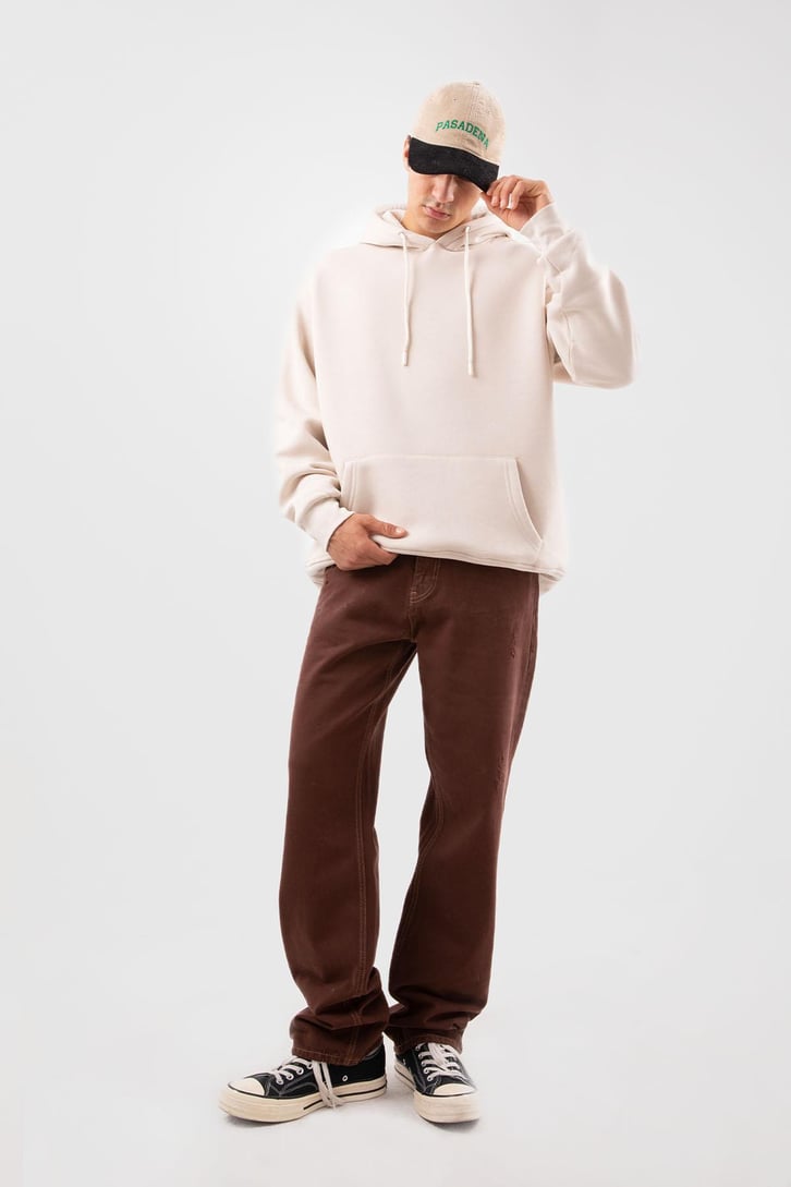 Ripped Kahverengi Baggy Pantolon