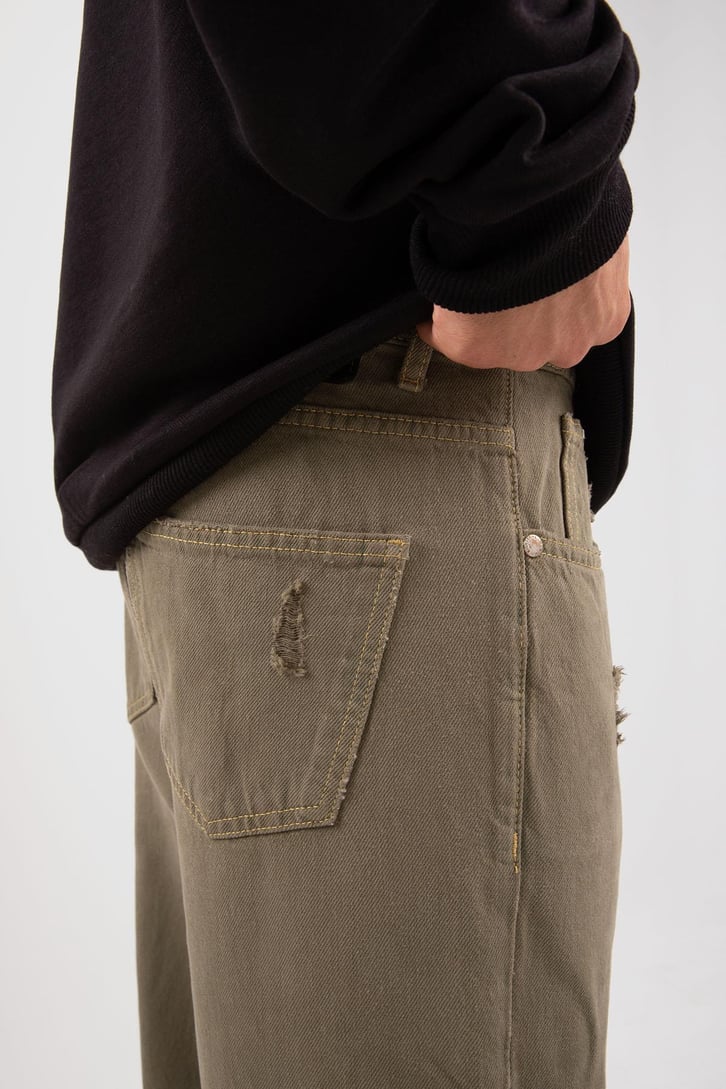 Ripped Yeşil Baggy Pantolon