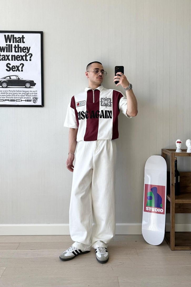 Rise Again Çizgili Oversize Tişört
