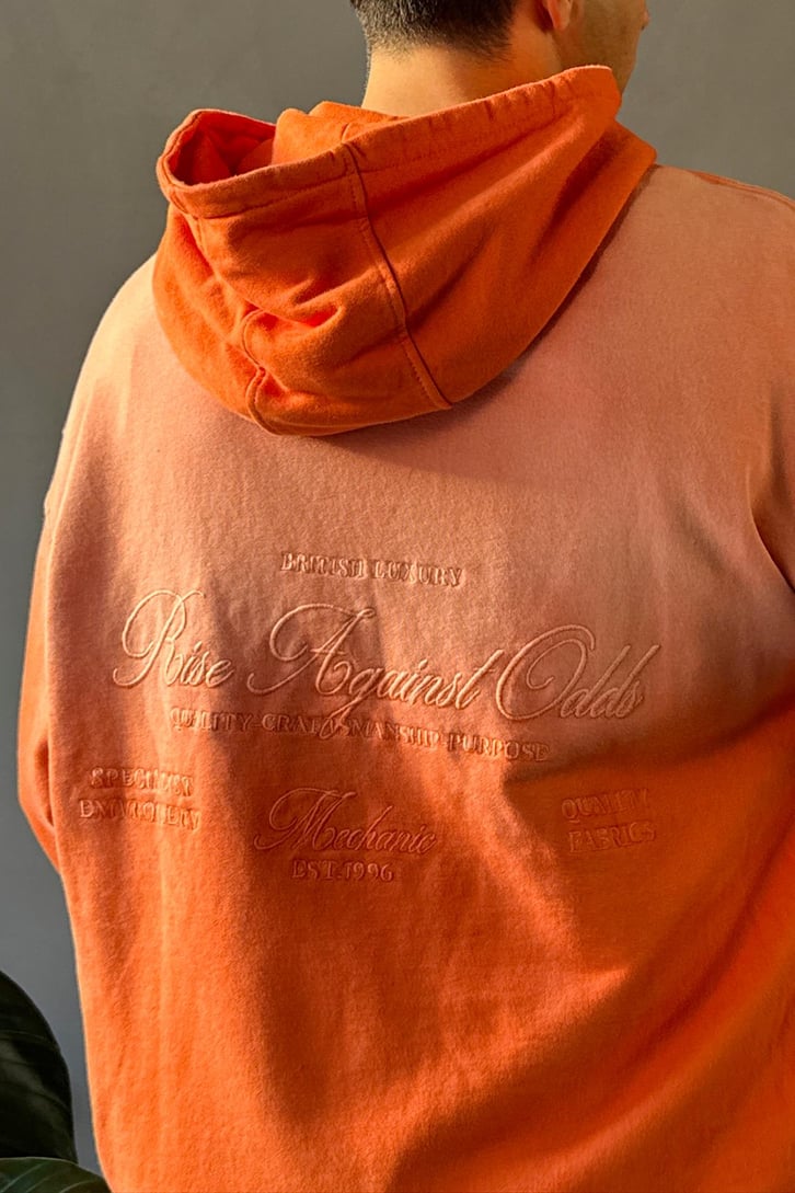 Rise Again Nakışlı Acid Wash Hoodie