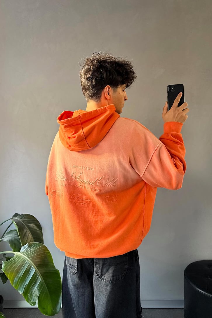 Rise Again Nakışlı Acid Wash Hoodie