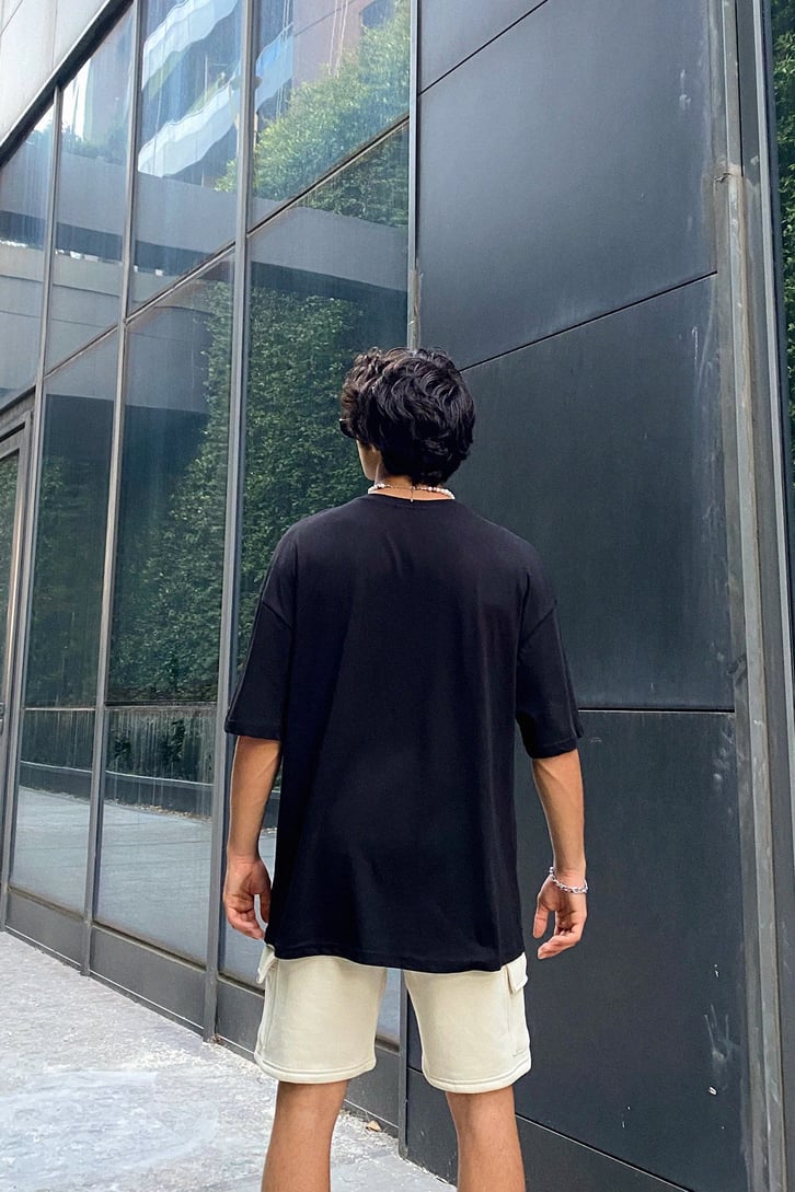 Rose Nakışlı Oversize Tshirt