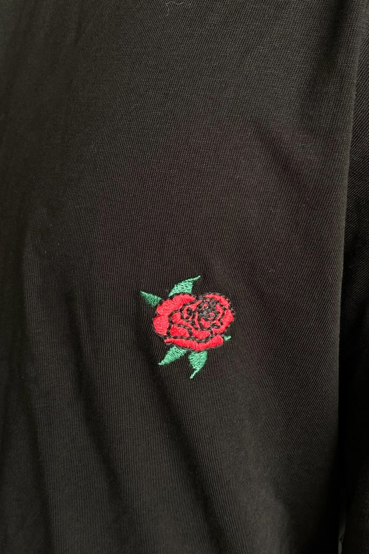 Rose Nakışlı Oversize Tshirt