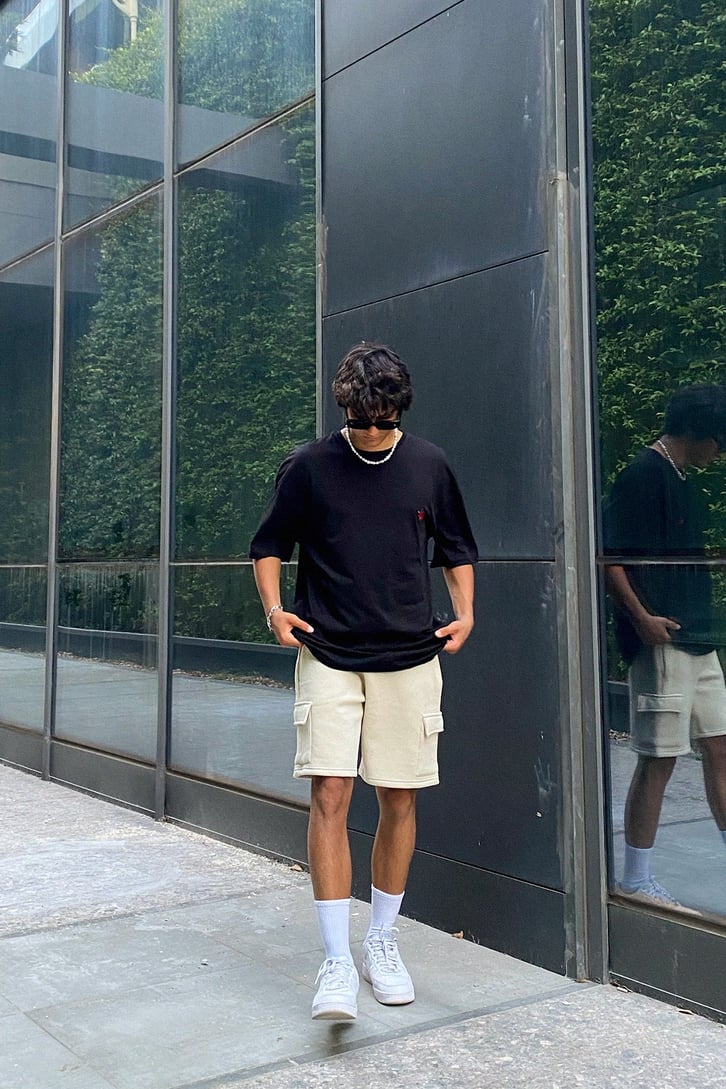 Rose Nakışlı Oversize Tshirt