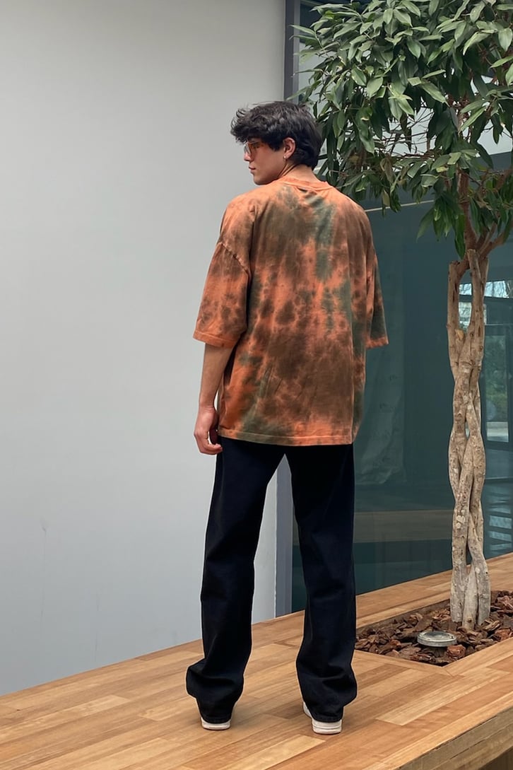 Royal Emblem Baskılı Batik Oversize Tshirt