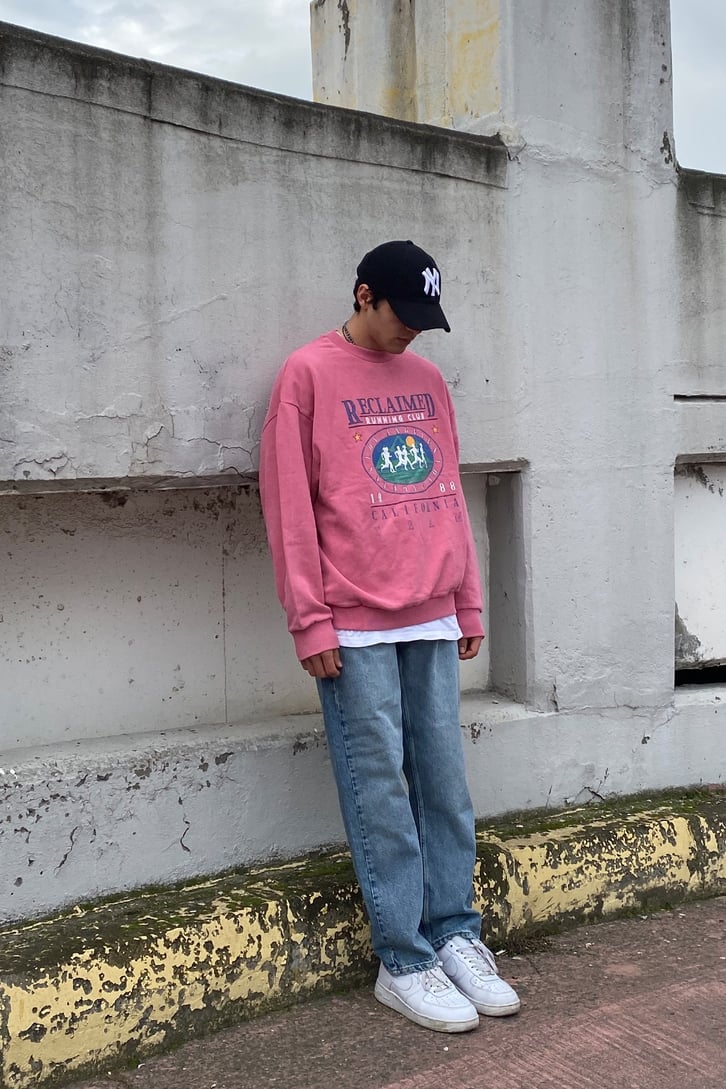 Running Club Oversize Printed Premium Sweatshirt