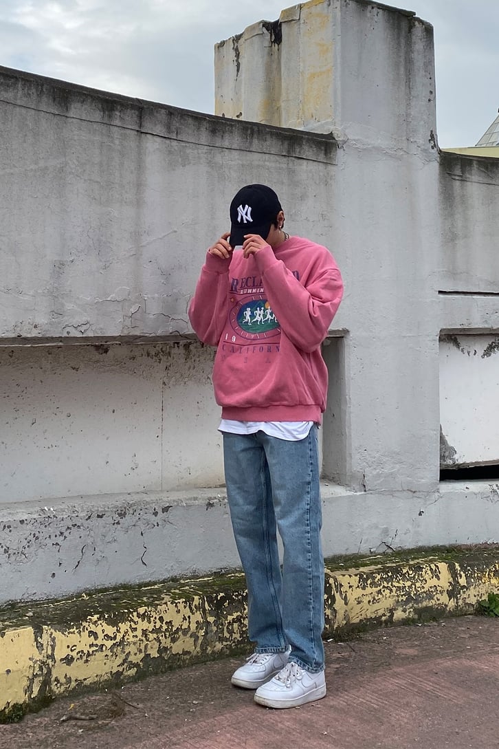 Running Club Oversize Printed Premium Sweatshirt