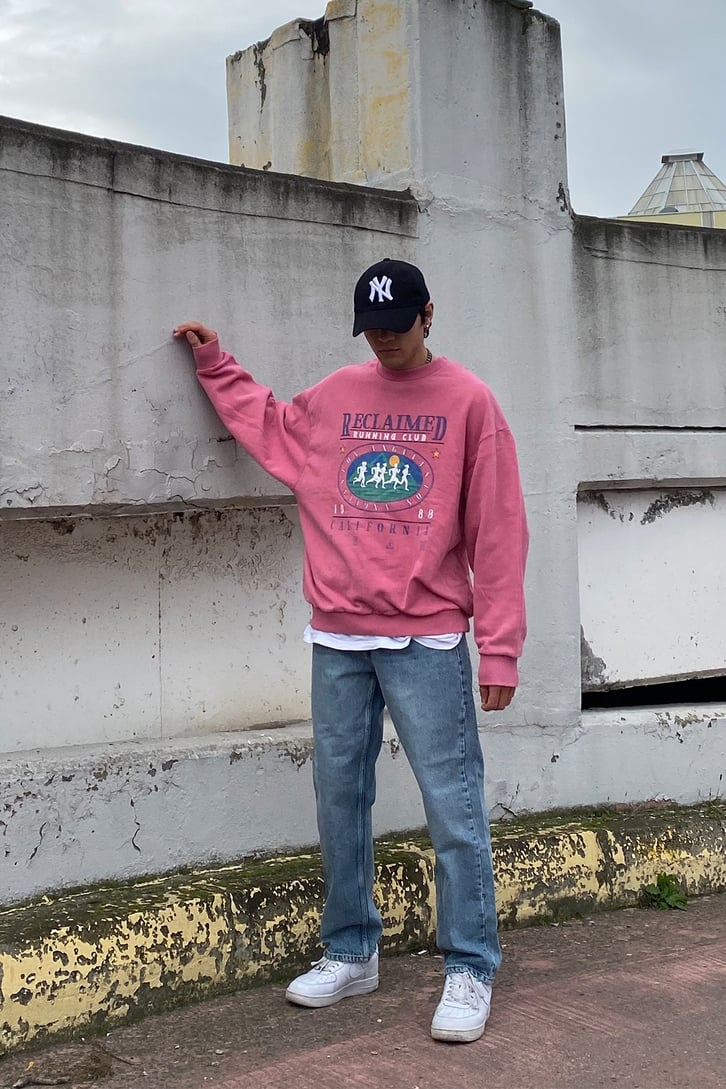 Running Club Oversize Printed Premium Sweatshirt